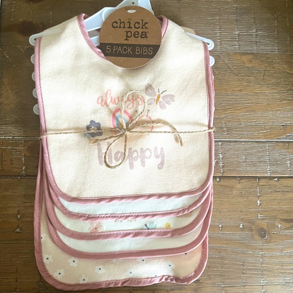 Bundle-Chickpea & Lullaby Baby Bundle with Hooded Towel Set & 5 Pack of Bibs